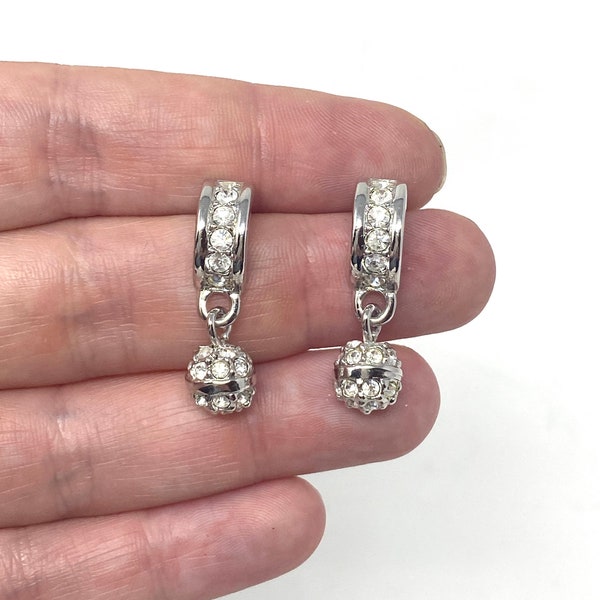 Vintage Vonelle Swarovski Crystal hoop drop earrings with surgical steel posts