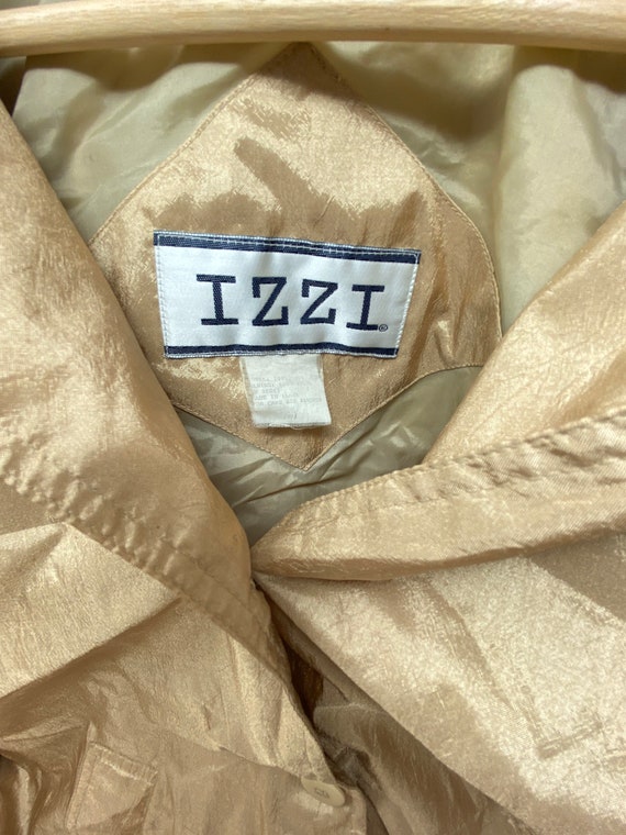 Vintage 1990s shiny gold IZZI windbreaker jacket … - image 7