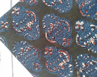 Negro Estampado De Flores Tela de algodón indio sanganeri vestido impreso Material 2.5 YD