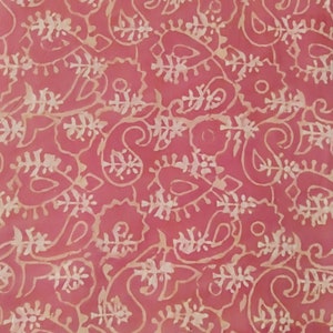 Coral Pink Booti Block Print Cotton Fabric - 2 Yard