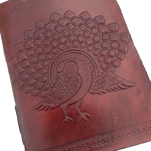 6&quot;X4&quot; Peacock Designed Leather Journal Pocket Diary #Handmade Leather Bound Peacock Embossed Journal #Handmade Paper Journal #Peacock Diary