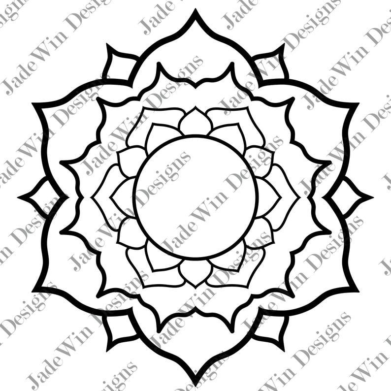 Mandala Monogram Frame Clipart Mandala Border SVG DXF | Etsy