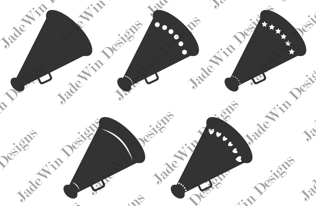 Cheerleader Megaphone Compilation Clipart Cheer Cheerlead Etsy
