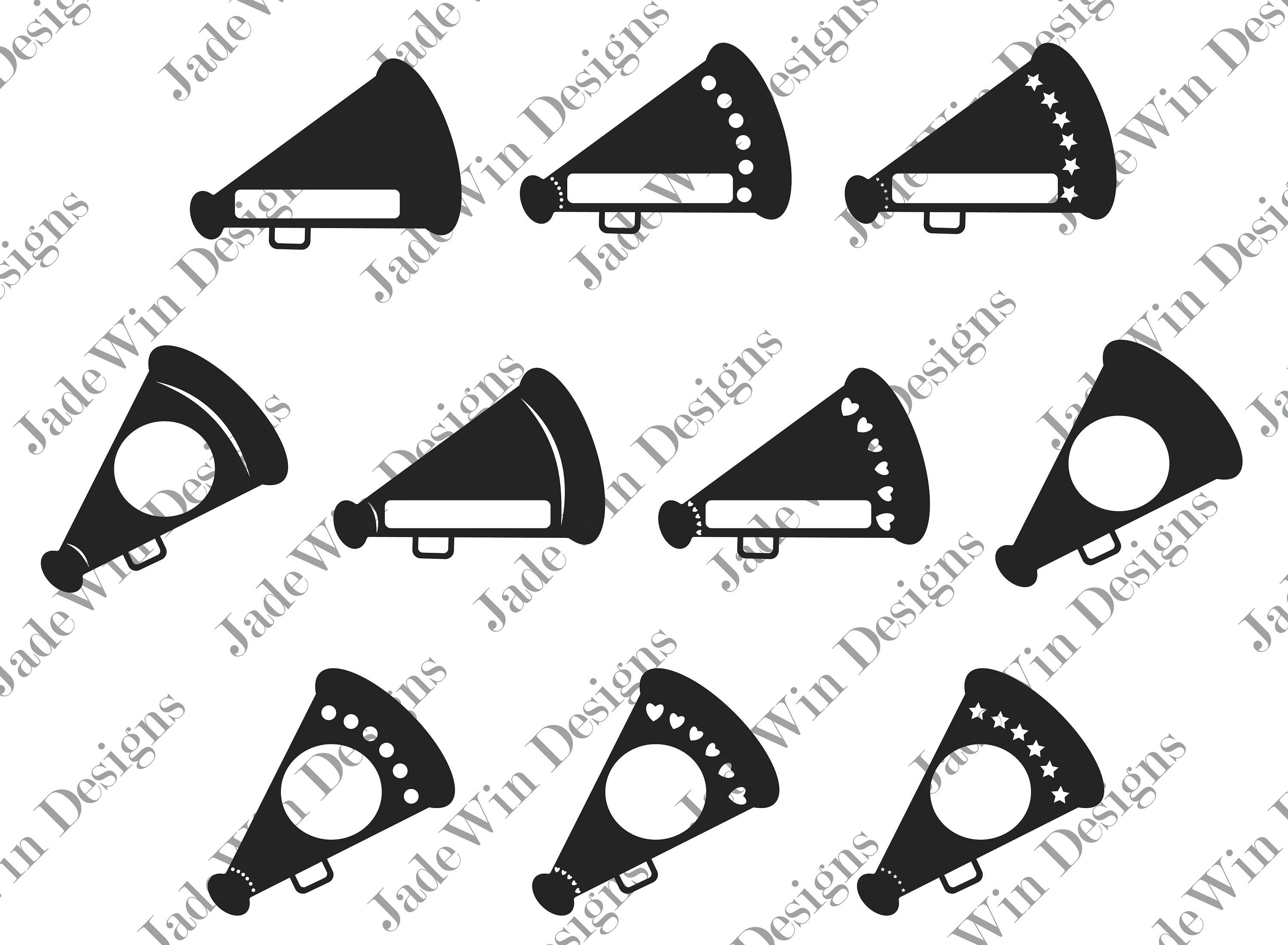 Cheerleader Megaphone Compilation Clipart Monogram Frame Etsy