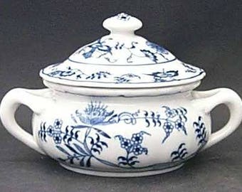 Vintage Blue Danube Covered Soup Bowl