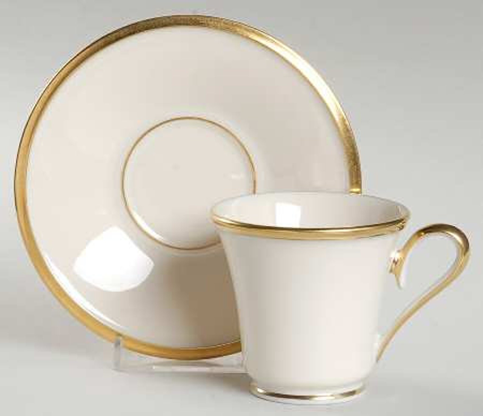 Lenox Eternal Cream & Gold Footed Demitasse Cup and Saucer Etsy
