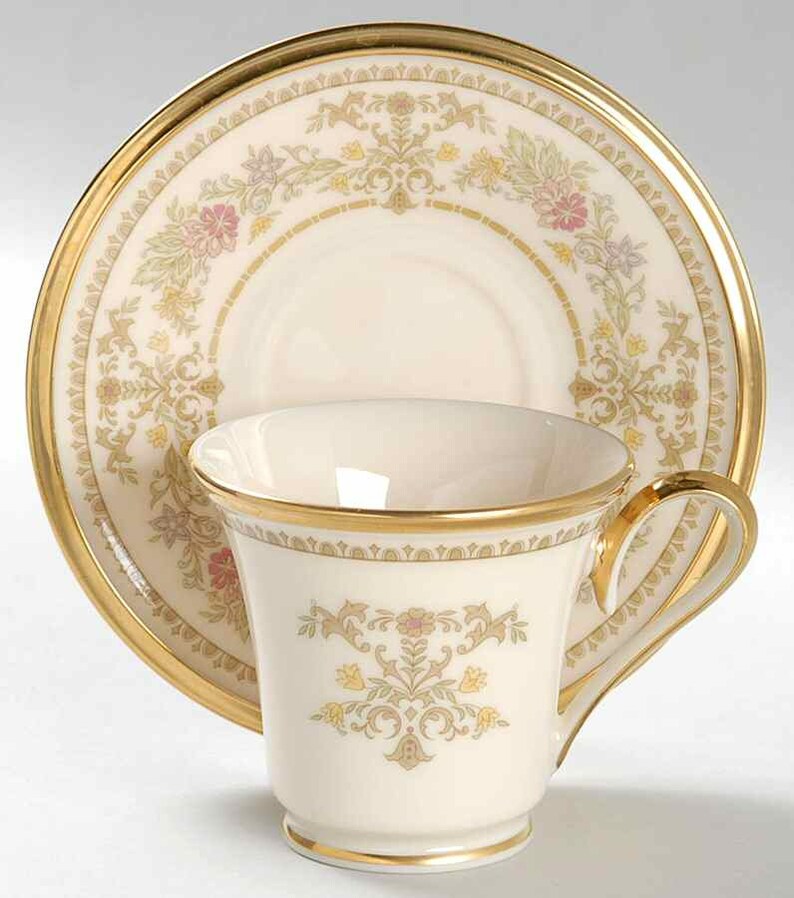 Lenox Castle Garden Footed Demitasse Cup & Saucer Set Etsy