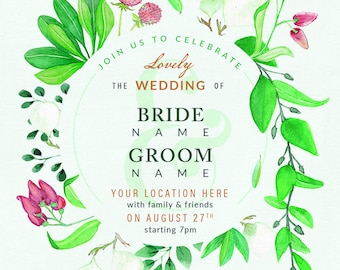 Earthy Floral Invitation