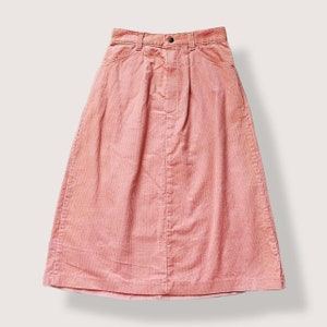 Pink cord midi skirt sales