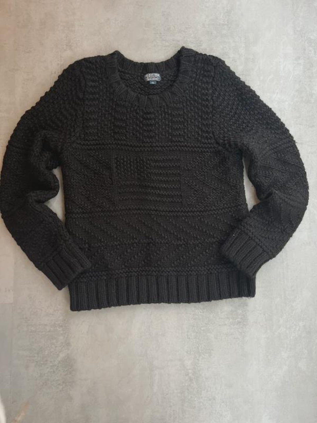 Ralph Lauren Black Chunky Knit Wool Jumper Size XL - Etsy UK