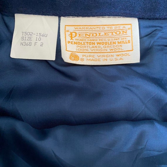 Vintage 60s Wool Midi Skirt Pendleton Blue High W… - image 7