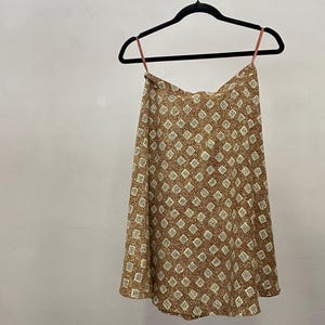 Brown A-Line Mini Skirt Vintage 90s Liz Claiborne High Waisted Flowy Skirt UK 8–