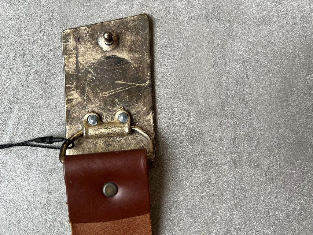 Vintage Brown Leather Belt Aridza Bross Paris Sculptural 