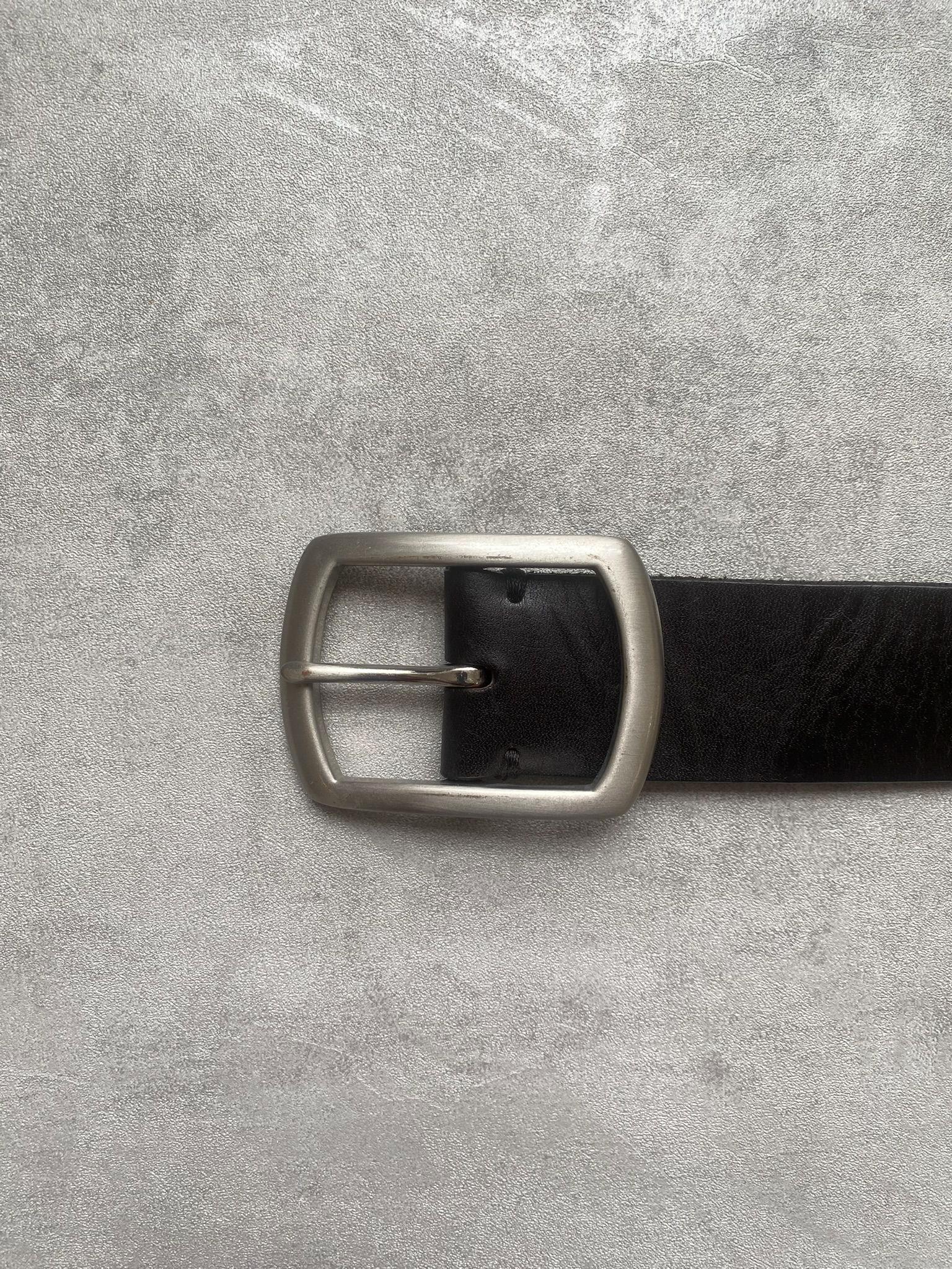 Vintage Black Braided Leather Belt: 90s Silver Buckle, Made  display picture 3