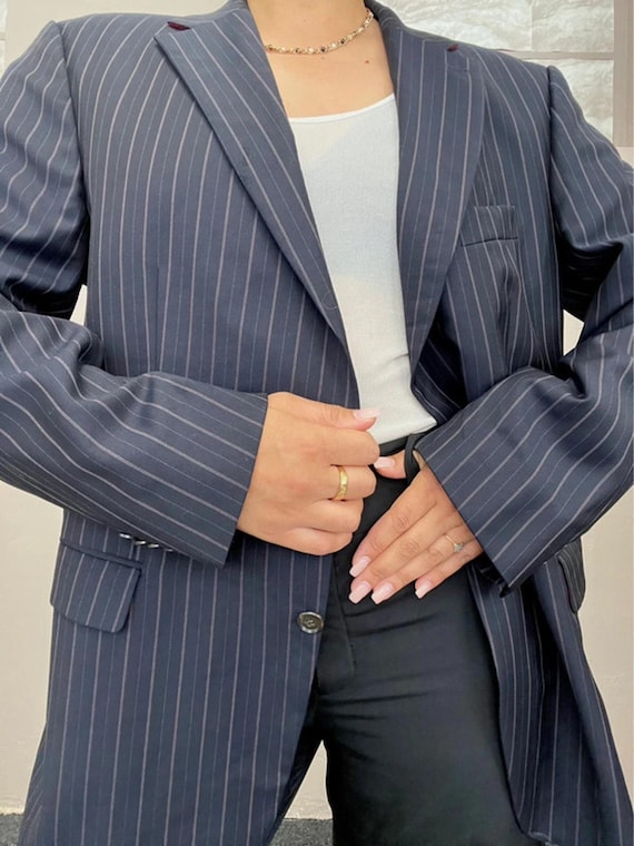 Tommy Hilfiger, Vintage Tommy Hilfiger Pinstripe Wool Blazer Super 120’s Size L