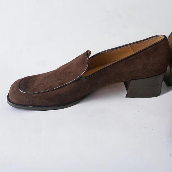 Vintage Loafers Brown Suede Women’s Size UK 9.5 Sacha London