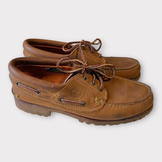 Timberland Loafers 3 Eye Classic Brown Leather Shoes Cleated Sole