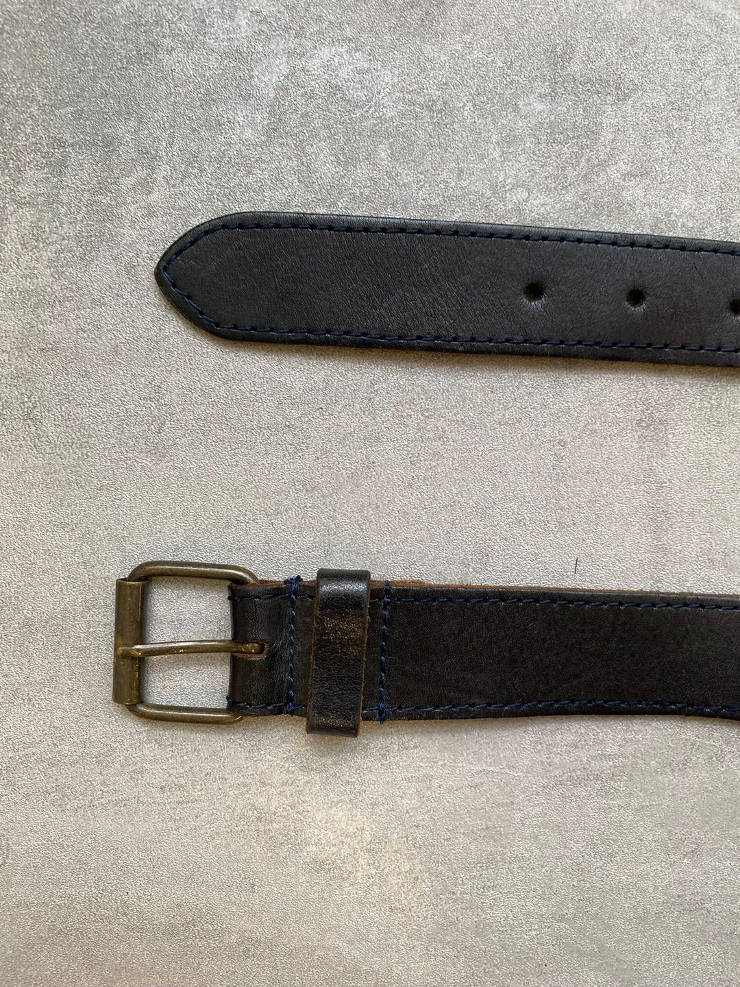 Vintage Belt Woven Black Leather Brass Buckle Western - Etsy display picture 1