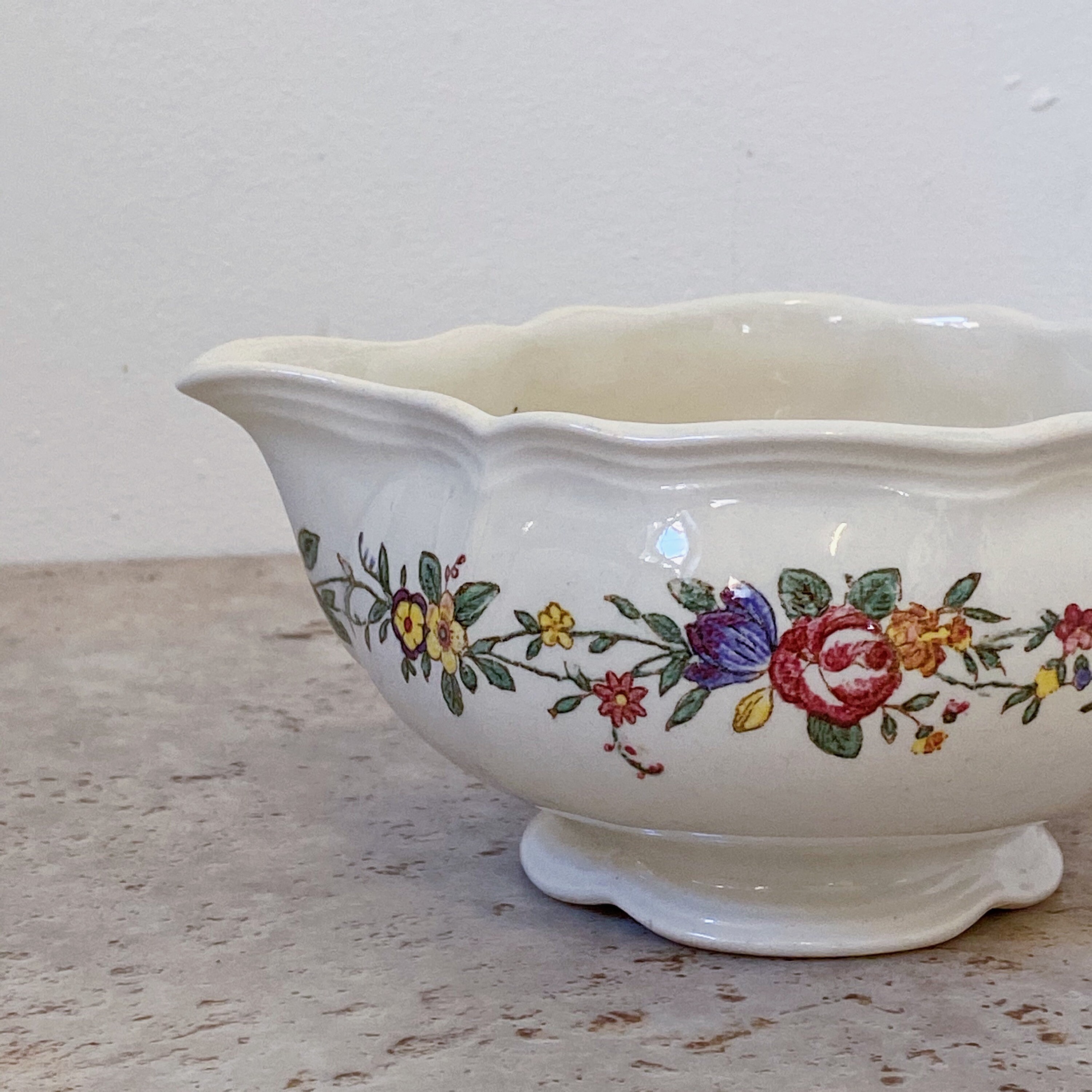 1930s Antique Gravy Boat Royal Doulton Leighton Floral ...