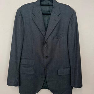 Vintage Polo by Ralph Lauren Blazer Made in Italy Grey Wool Size M
