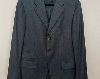 Vintage Polo by Ralph Lauren Blazer Made in Italy Grey Wool Size M
