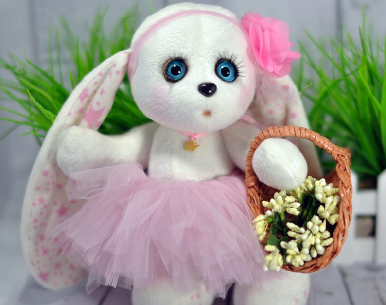 Handmade Bunny toy mothers day onesie Stuffed toy Rabbit Soft textile toy bunny,Stuffed Bunny toy Woodland Stuffed Animals