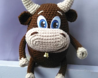 Symbol of 2021, Bull toy crochet pattern, PDF pattern cow, Amigurumi Animal toy PDF, Master Class, Crochet bull knitting , xmas gift