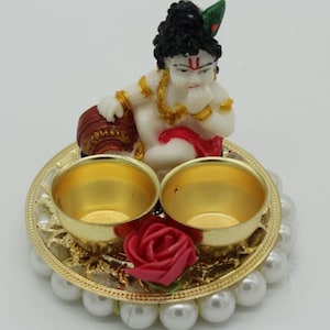 35 Pieces Krishna Haldi Kumkum Holder, Krishna small gift, return gift for Pooja, small favor,wedding return gift, birthday favor, bulk gift