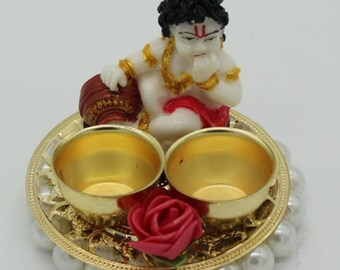 Krishna Haldi Kumkum Holder, Pooja Favor Gift, Bulk Gift