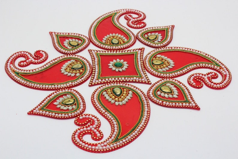 Mango Design Rangoli, Diwali Floor Decoration, Indian Diwali, Pooja ...