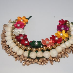 colorful Gajra, Hair Accessory, Veni Flower Jewelry, Wedding Jewellery For Bride, Classical Dance Jewelry, Bharatanatyam, Kuchipudi,