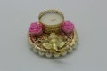 Indian Decorated Ganesha tea light candle holder, return gifts for pooja, sangeet, baby shower, bulk festival gifts, Navratri favor, Diwali.