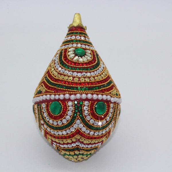 Decorated nariyal for pooja, artificial coconut for Diwali,  baby shower, wedding ceremony, rupiyu nariyal,  decorative coconut