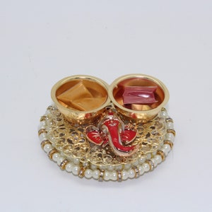 Ganesha haldi kumkum holder, Diwali gift, Indian return gift, Indian wedding gift, Pooja return gift, Indian favor, Small gift, Bulk favor