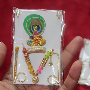 Beautiful jewelry for Krishna /size  1 to 5 Laddu Gopal haar Mukut set/crown necklace earrings set