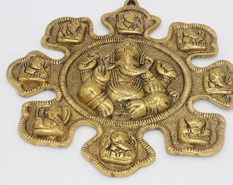 Metal Ganesha Wall Decor,  Ganesha Wall Hanging with Ganesha Wall Sculpture, Diwali wall decor, Indian festival decoration, Ganesh art