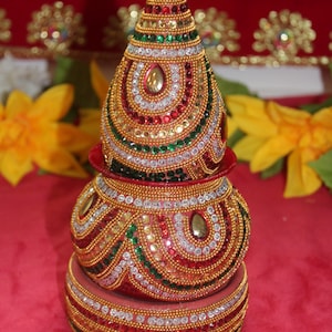 Artificial Mangal Kalash ,nariyal , mangal nariyal kalash set , wedding decor , pooja kalash , temple , gujarati wedding items ,baby shower