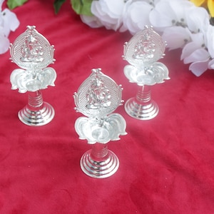 ganeshJi standing  Diya| German Silver Return Gift| Housewarming| Satyanarayan Pooja| Baby Shower|Varalakshmi|Tamboolam|Wedding Favor