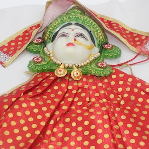 VaraLakshmi Varamaha Lakshmi face with dress and jewelry , Gowri-Laxmi Durga Ma-Ammavaru-Amman - ma kali Pooja Festivals Navratri Pooja
