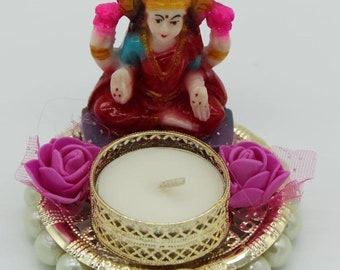 Laxmi idol with diya, Laxmi ji diya for return gift, varalakshmi pooja return gift, Laxmi candle holder for decor, pooja decor