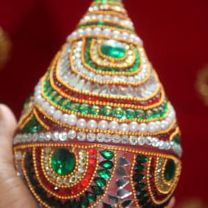 Decorated nariyal for pooja, artificial coconut for Diwali,  baby shower, wedding ceremony, rupiyu nariyal,  decorative coconut