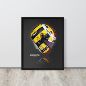 Sebastian Vettel | Helmet | 2022 | Save The Bees | Aston Martin | Illustration | Wall Art | Print | Poster | A4 | A3 | A2