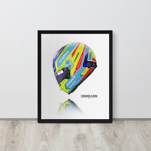 Fernando Alonso | Helmet | 2023 | Aston Martin | Illustration | Wall Art | Print | Poster | A4 | A3 | A2