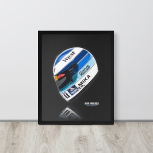 Mika Hakkinen | Helmet | 1998 | McLaren | Illustration | Wall Art | Print | Poster | A4 | A3 | A2