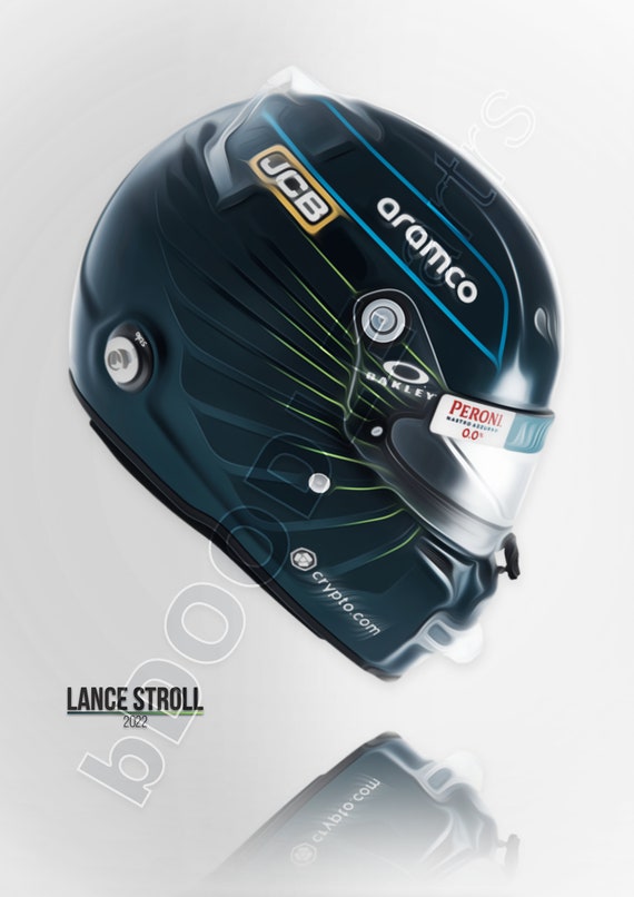 Lance Stroll Helmet 2022 Aston Martin Illustration Wall Art Print Poster A4 A3 A2 Etsy UK