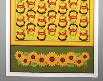 Golden Sunflowers Tea Towel