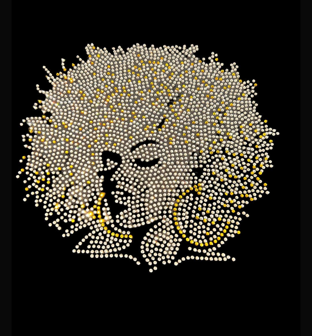 Afro Lady Multi-color Blinged Tee - Etsy