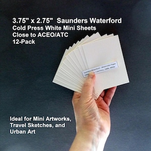 Saunders Waterford: 12 Mini Sheets, 140lb Cold Press, 3.75x2.75 ACEO
