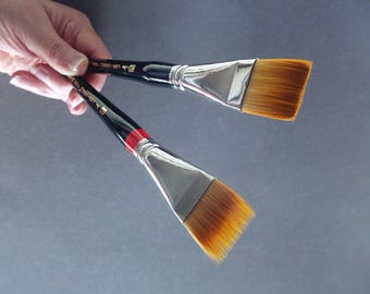 Vintage La Cornielle Brush Set (Flat Wash, Rake) by Loew Cornell Japan