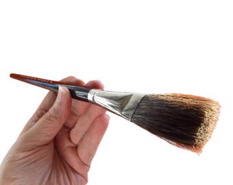GRUMBACHER: Vintage Feather Edge Brush, 1" Flat, Squirrel & Ox Hair